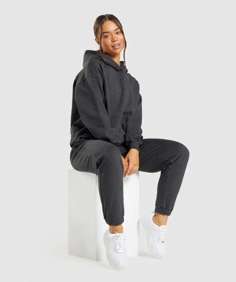 Women's Gymshark Rest Day Sweats Hoodie Black | NZ 4EWJTR